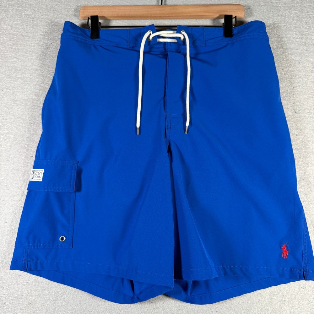 Polo Ralph Lauren Mens Royal Blue Cargo Swim Trunks XL 34 Waist 8 Inseam 12828